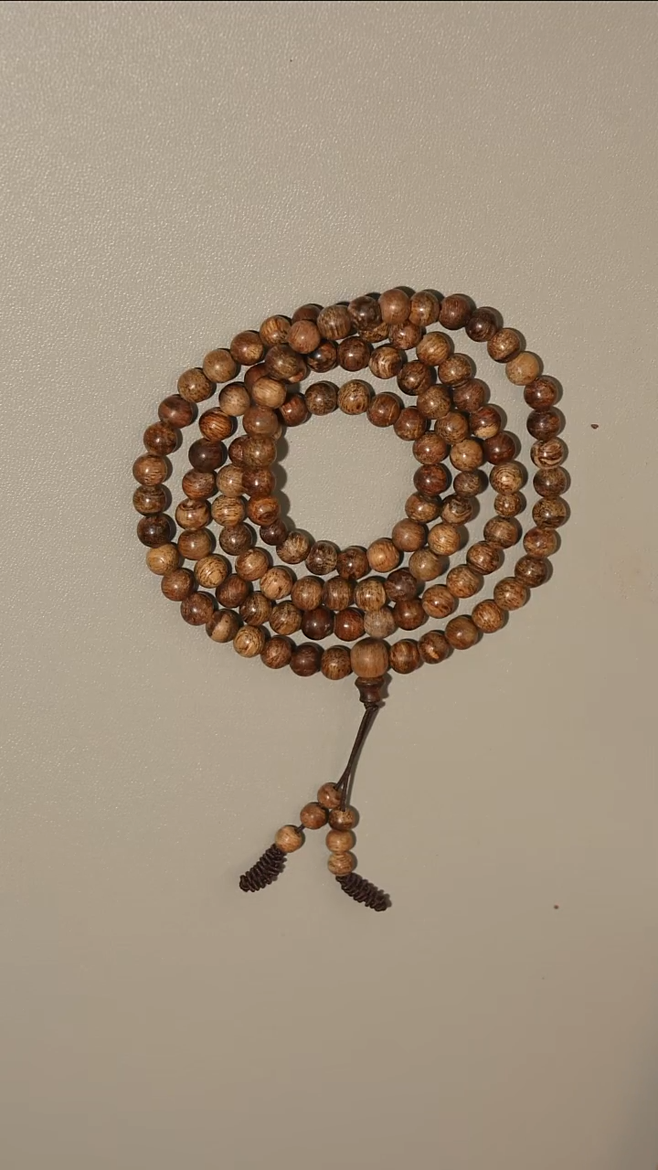 沉香手串老惠安99分沉0.5多圈108颗手串8克+