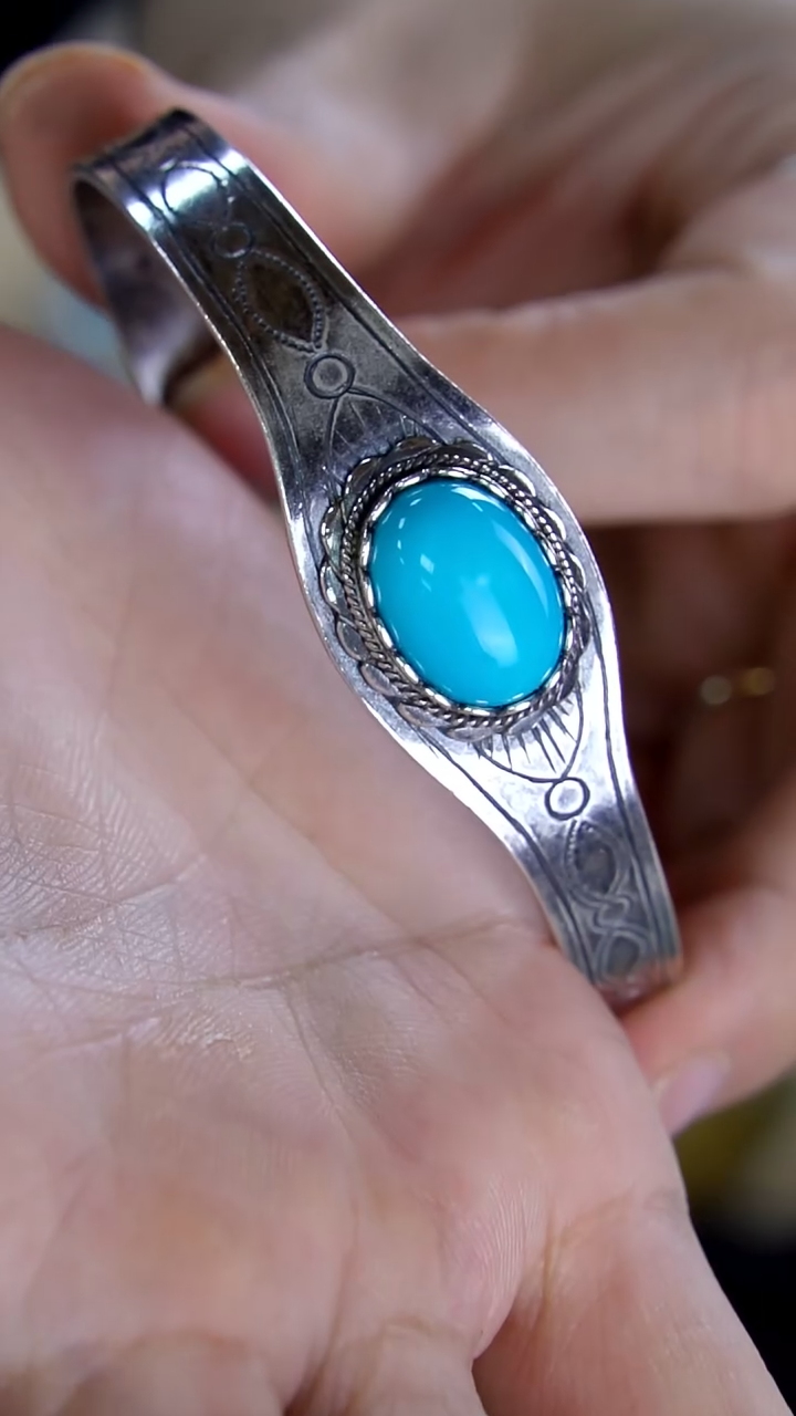 银S925镶嵌绿松石手镯【闫闫专属】XZ535WG