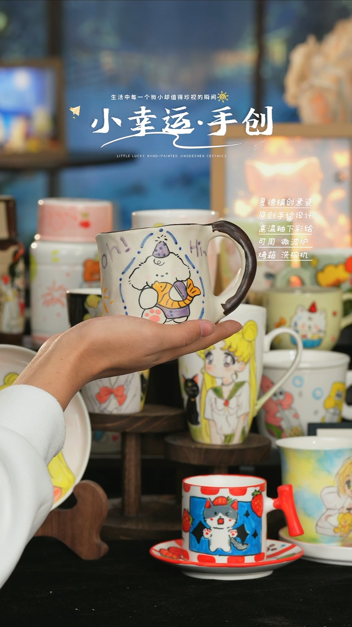 【闪购商品】小幸运纯手工手绘陶瓷