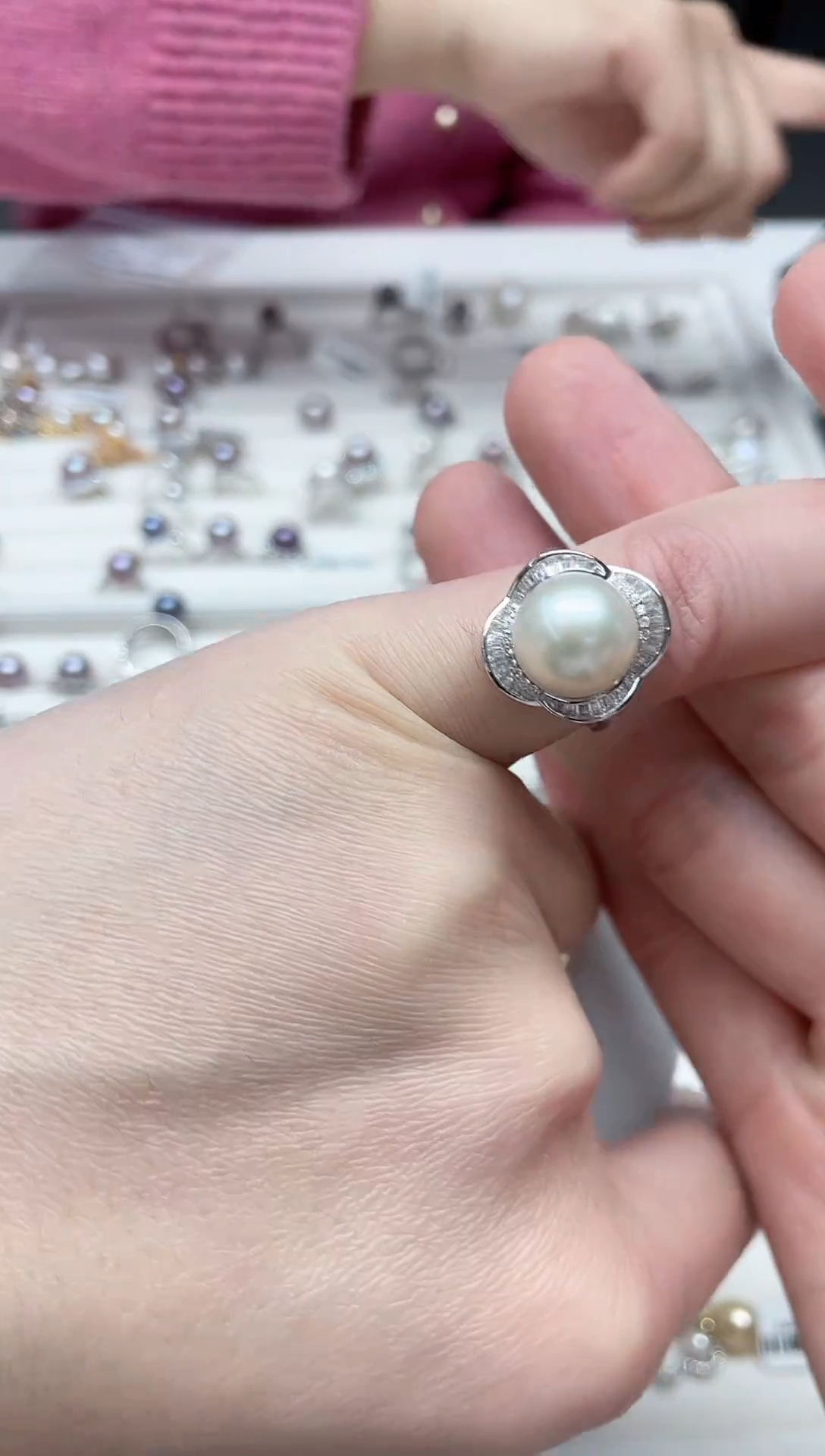 【闪购商品】淡水珍珠戒指银S925镶嵌戒指