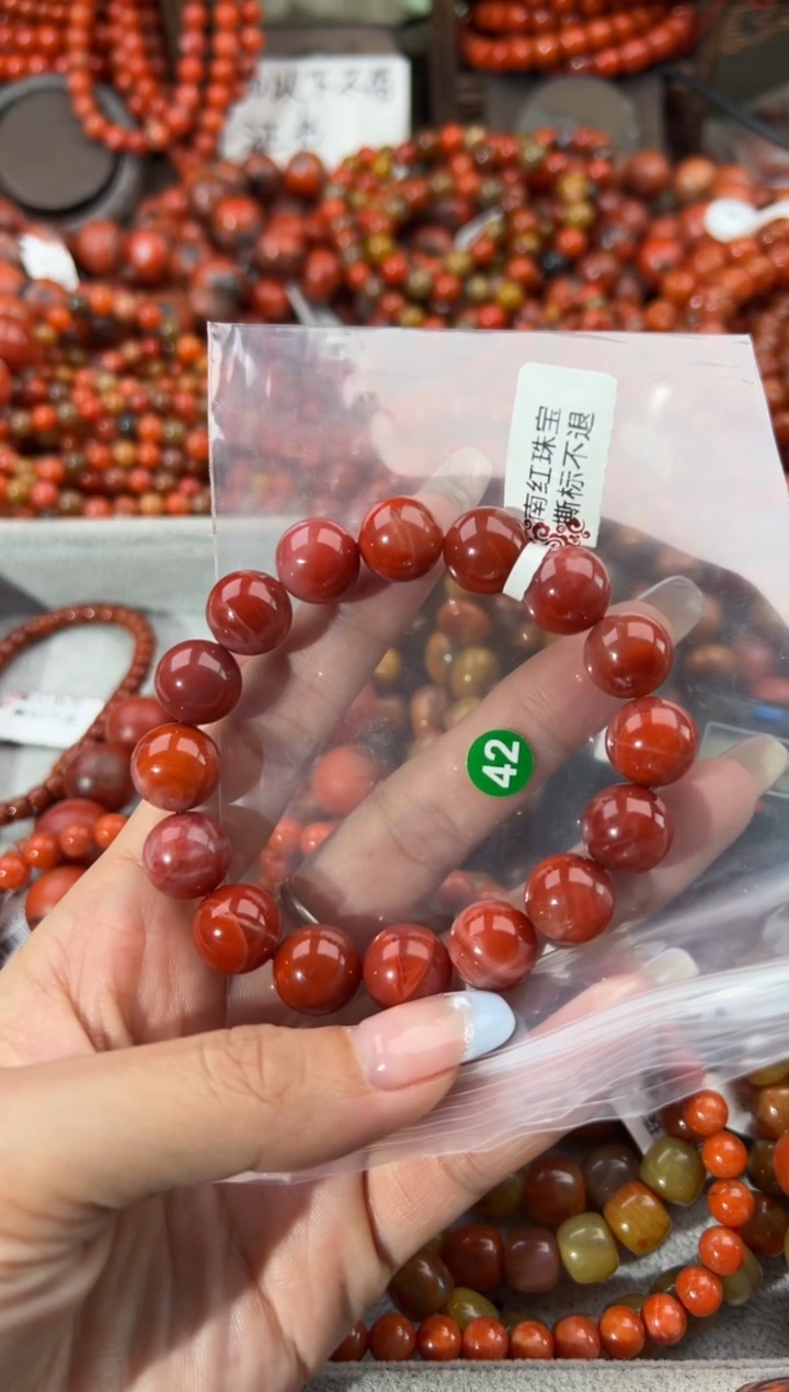 未镶嵌手串南红玛瑙冬*歌12+