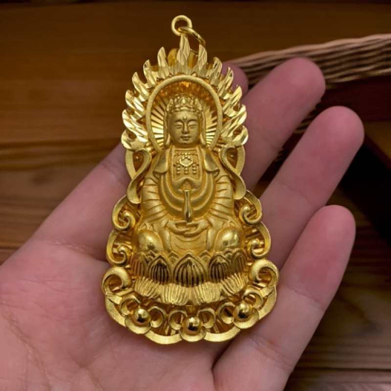 合金吊坠 【精工立体雕刻火焰观音】时尚复古百搭吊坠