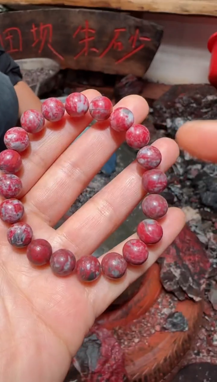 天然辰砂原石手串21