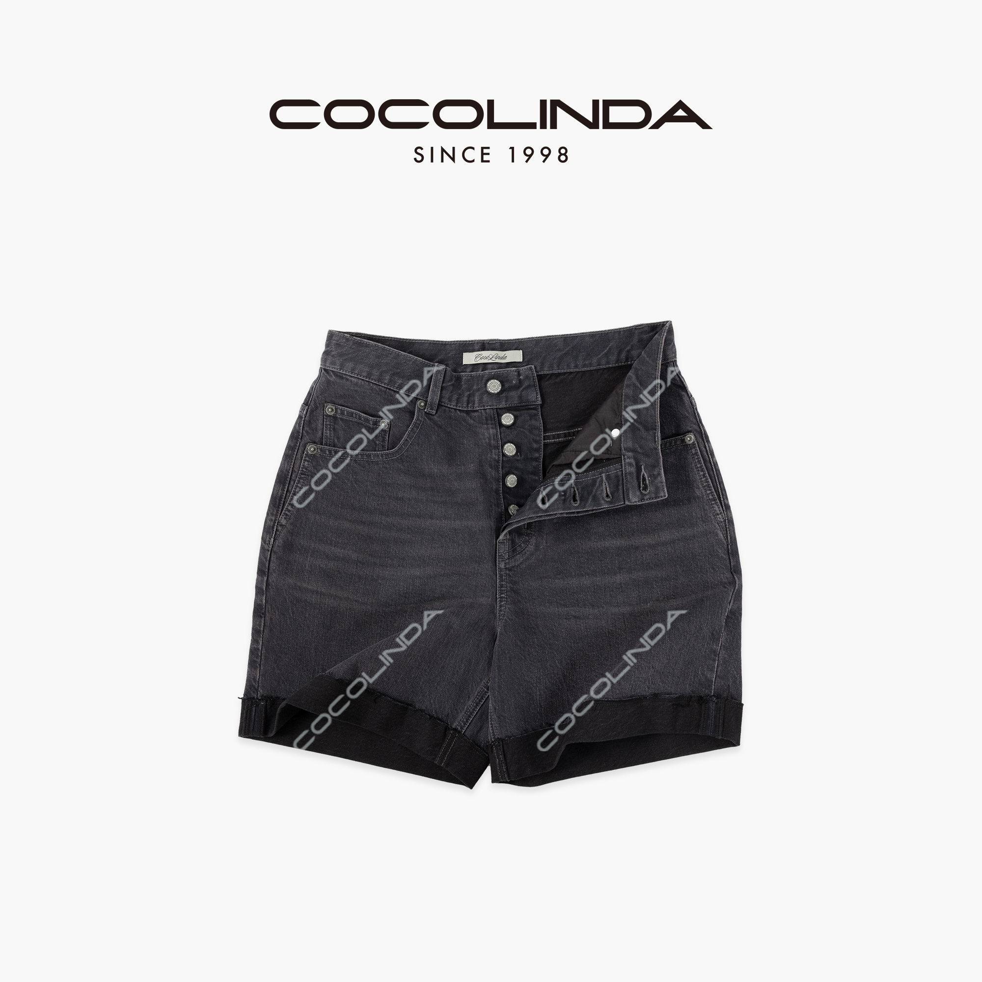 COCOLINDA | “经典复古”四季宽松挽边毛边牛仔短松弛感胯裤 N5296