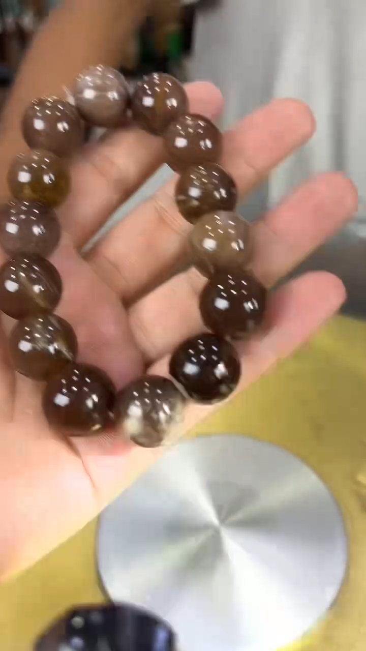 未镶嵌珠宝奇石硅化玉缅甸天然树化玉手串