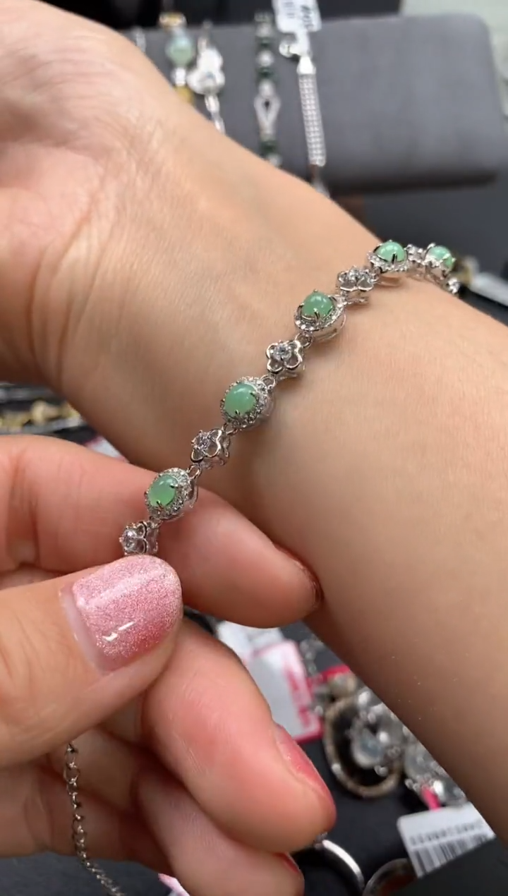 【闪购商品】翡翠戒指银S925镶嵌22222222    9