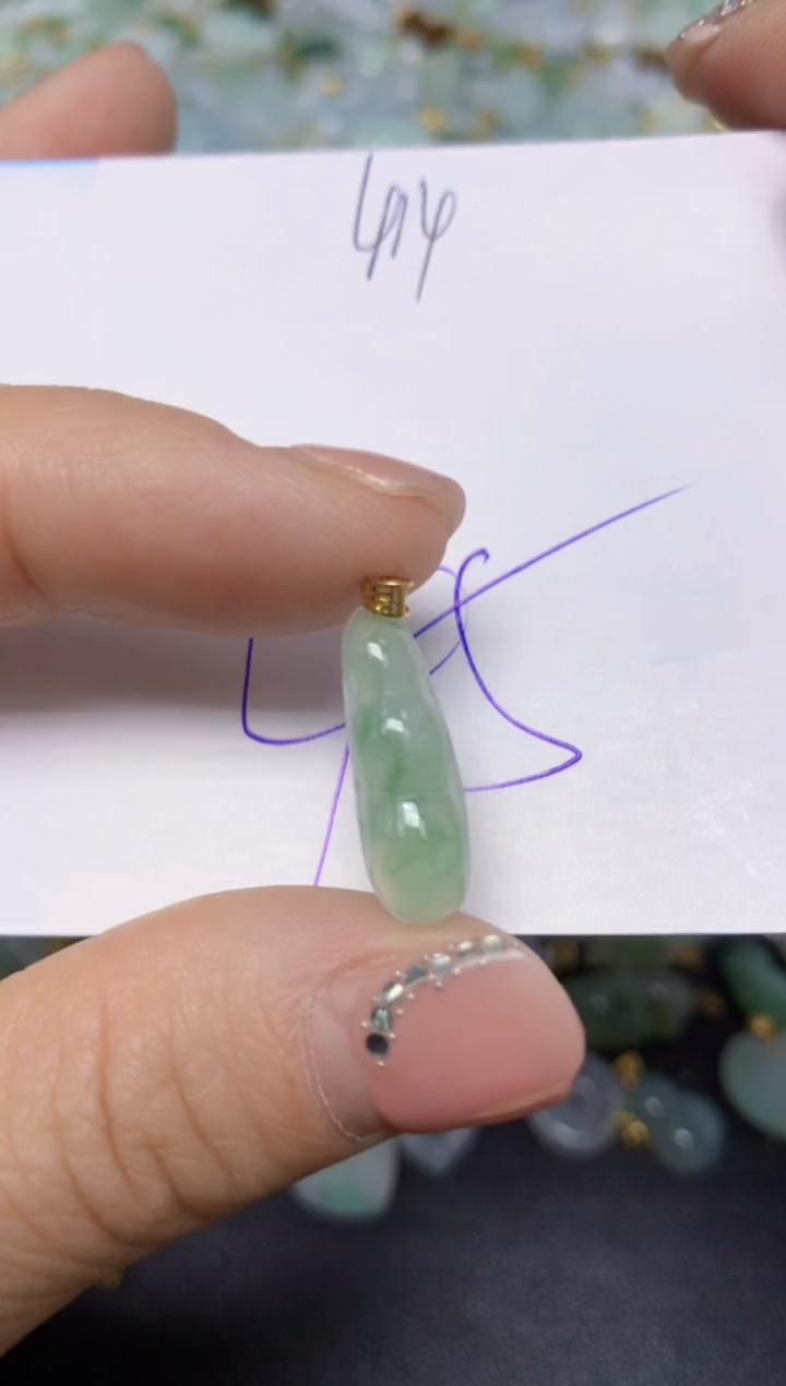 【闪购商品】翡翠挂件18K金镶嵌 天然翡翠A货