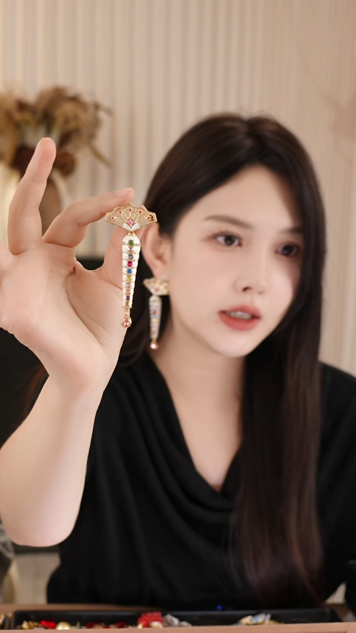 纯铜合金琉璃耳饰