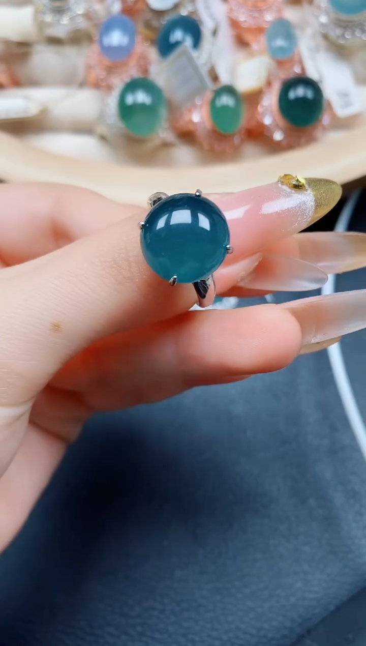 【闪购商品】翡翠戒指银S925镶嵌翡翠