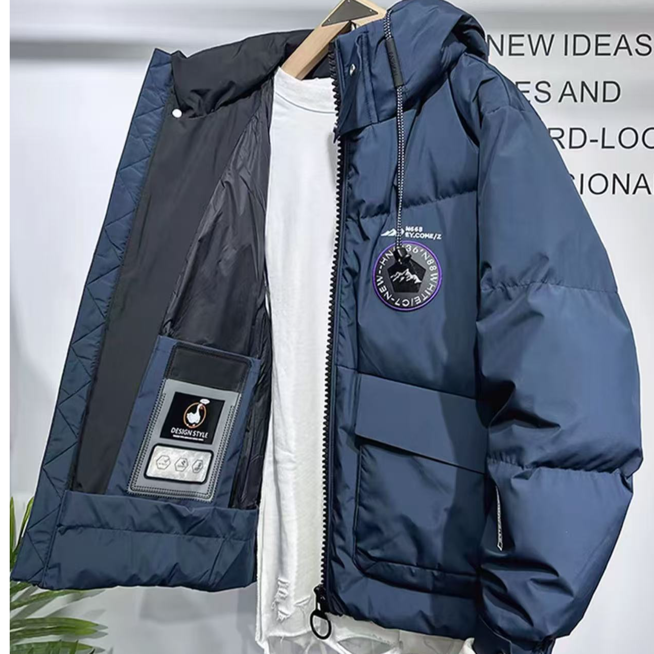 F705-冬季百搭潮牌时尚男女同款保暖加厚加绒羽绒服-G