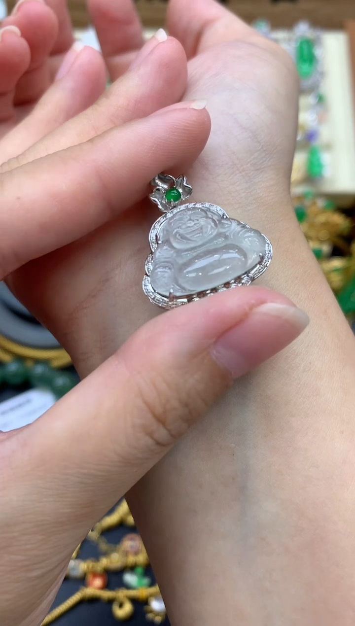 翡翠18K金镶嵌颈饰319-中国好珍宝