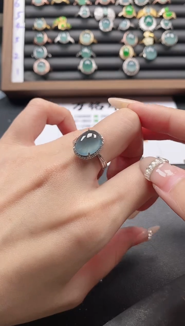 银S925镶嵌戒指翡翠51511
