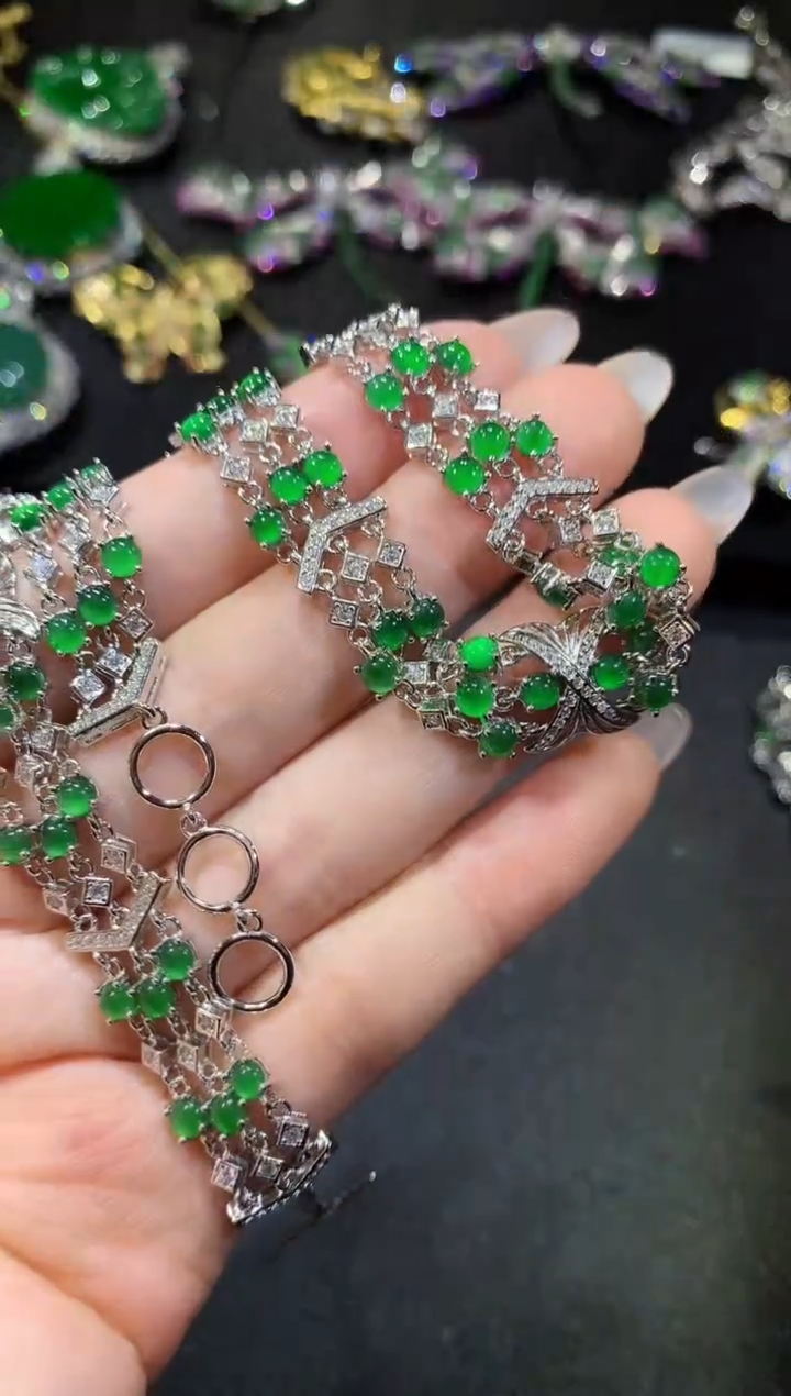 【闪购商品】翡翠手链银S925镶嵌261-手链（多样性发货一件