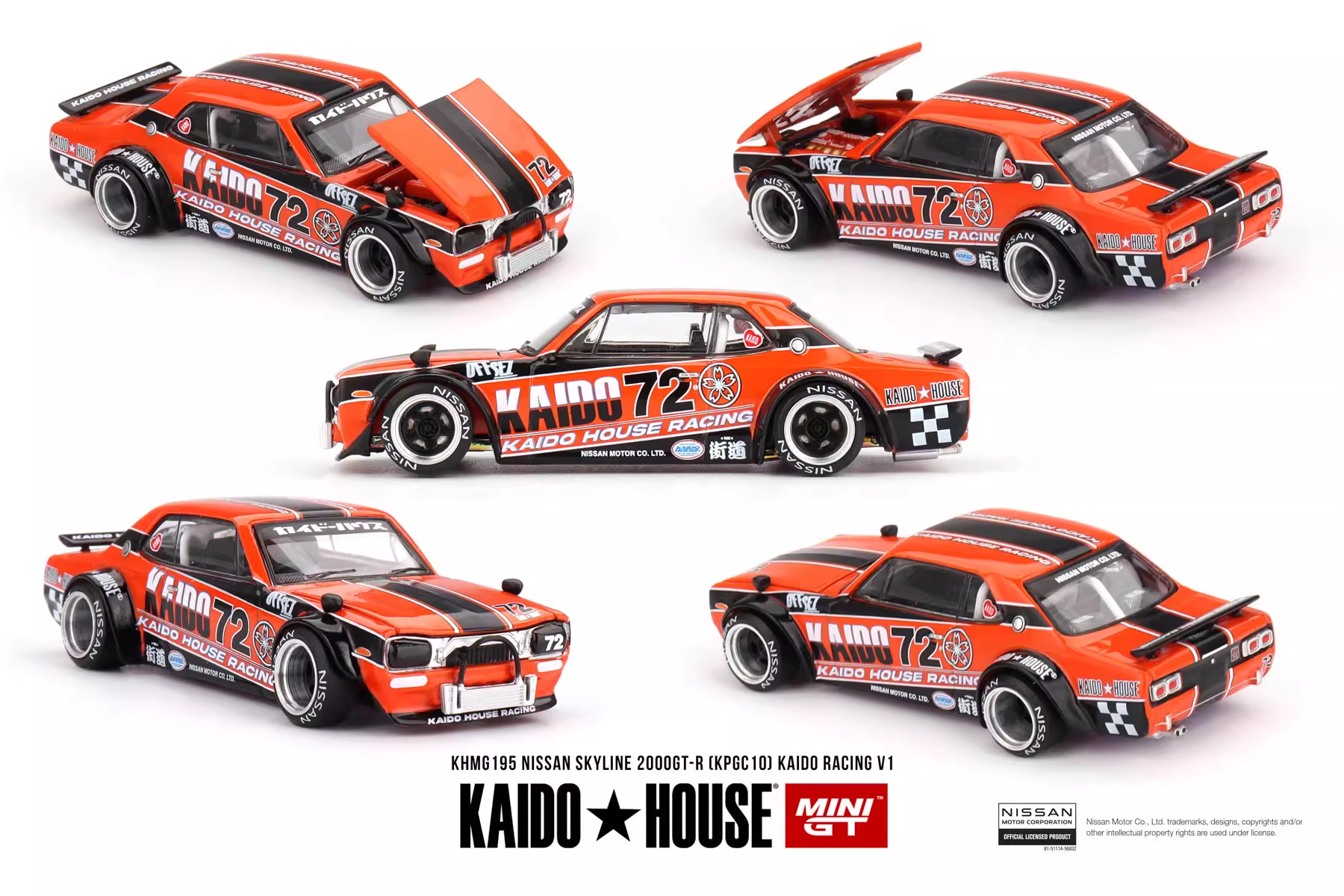 Kaido House&MINIGT 1:64 尼桑 GTR 2000 前盖可开 合金汽车模型