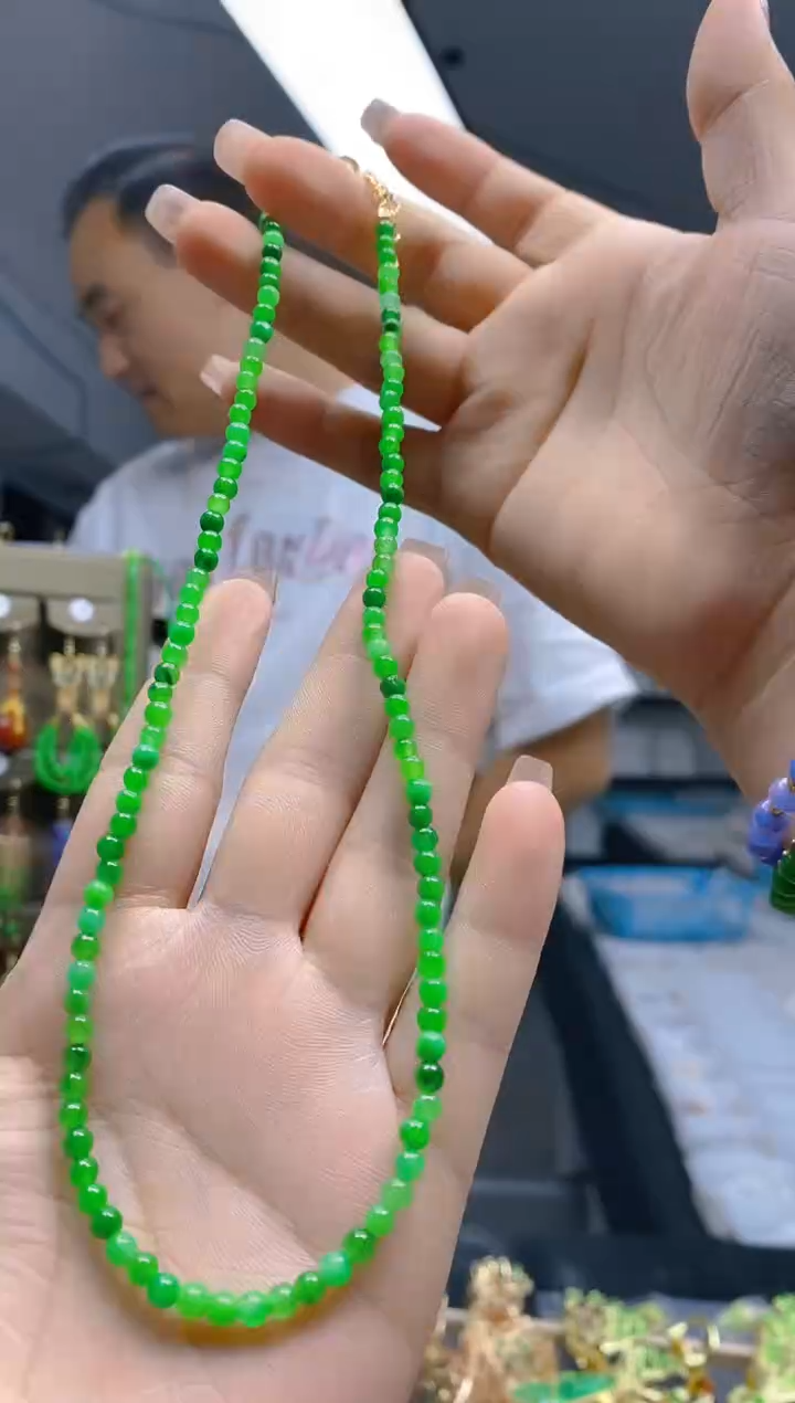 【闪购商品】翡翠耳饰合金52翡翠锁骨链