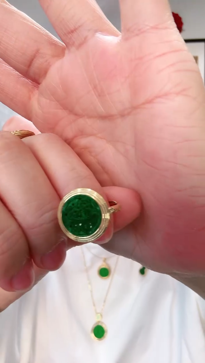 【闪购商品】翡翠戒指银S925镶嵌戒指