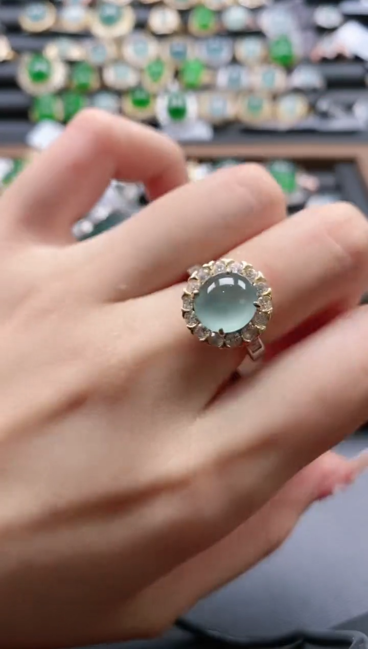 【闪购商品】翡翠戒指银S925镶嵌51151