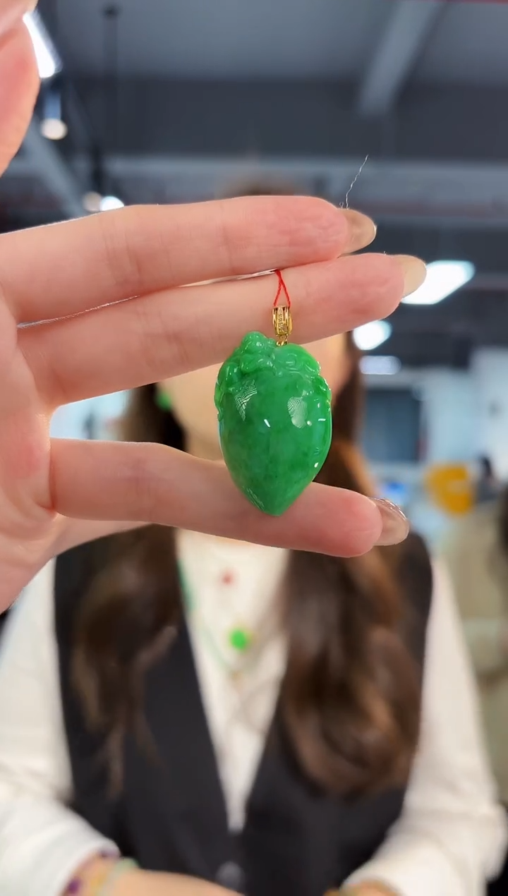 【闪购商品】翡翠颈饰18K金镶嵌 缅料A货/支持复检/一件