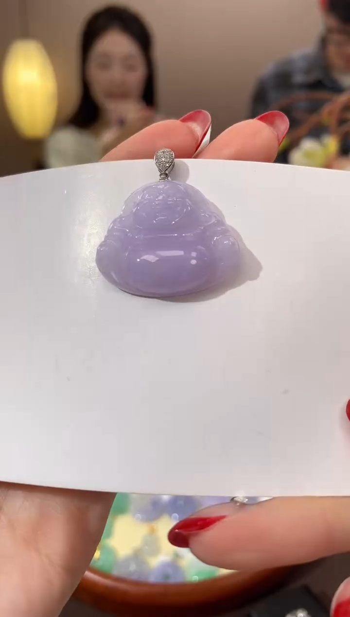 【闪购商品】翡翠颈饰18K金镶嵌天然缅甸a货翡翠