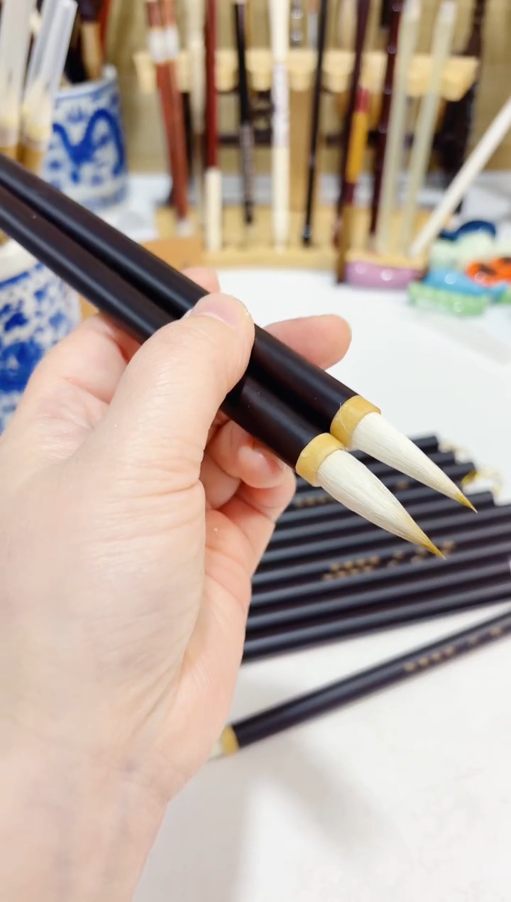青玄大 绿锋中楷兼毫毛笔2支 出锋3.0 口径0.9