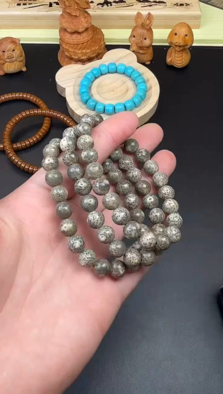 手串星月菩提阴皮青花瓷星月9mm单圈