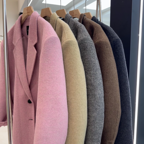 2025年全新款秋冬超大复古宽肩廓形羊毛西装外套大衣