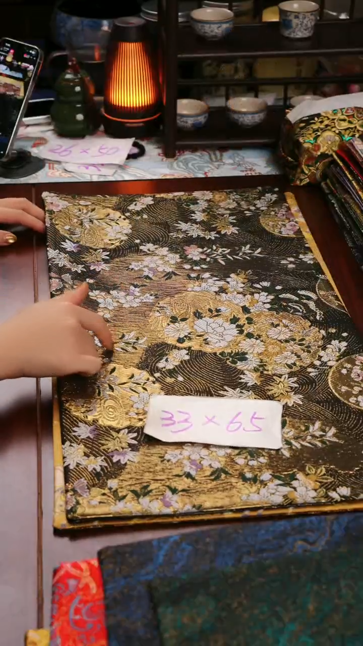 【西阵织繁华团双面】中国风干泡织锦茶席33*65