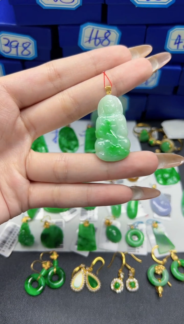 【闪购商品】翡翠颈饰18K金镶嵌Y缅料A货/支持复检/一件