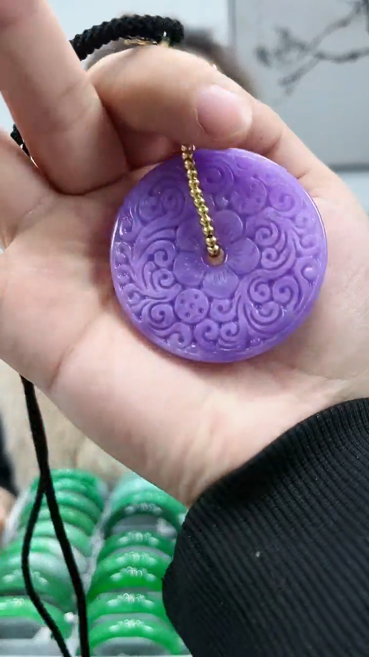 【闪购商品】砖雕s36紫罗兰满雕吊坠