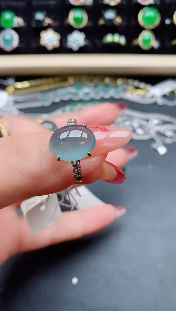 【闪购商品】翡翠戒指银S925镶嵌8050