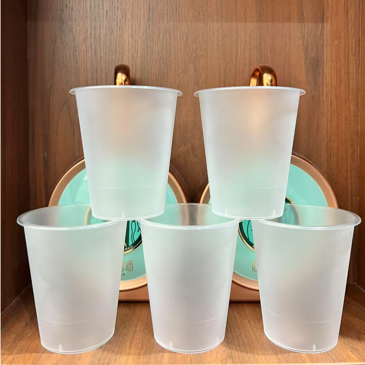 大号家用一次性塑杯杯子家用磨砂耐高温航空杯茶水杯饮水杯餐饮杯