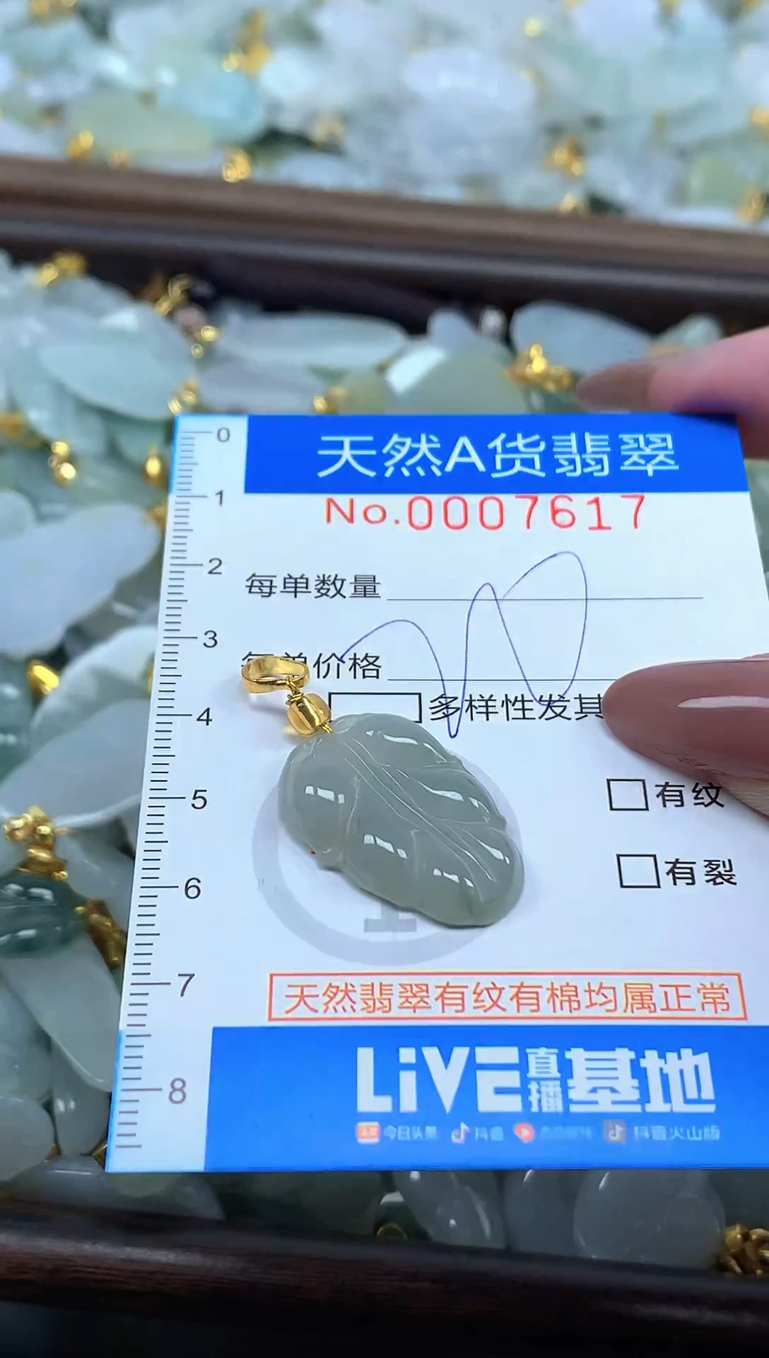 颈饰未镶嵌翡翠净货挂件-7617