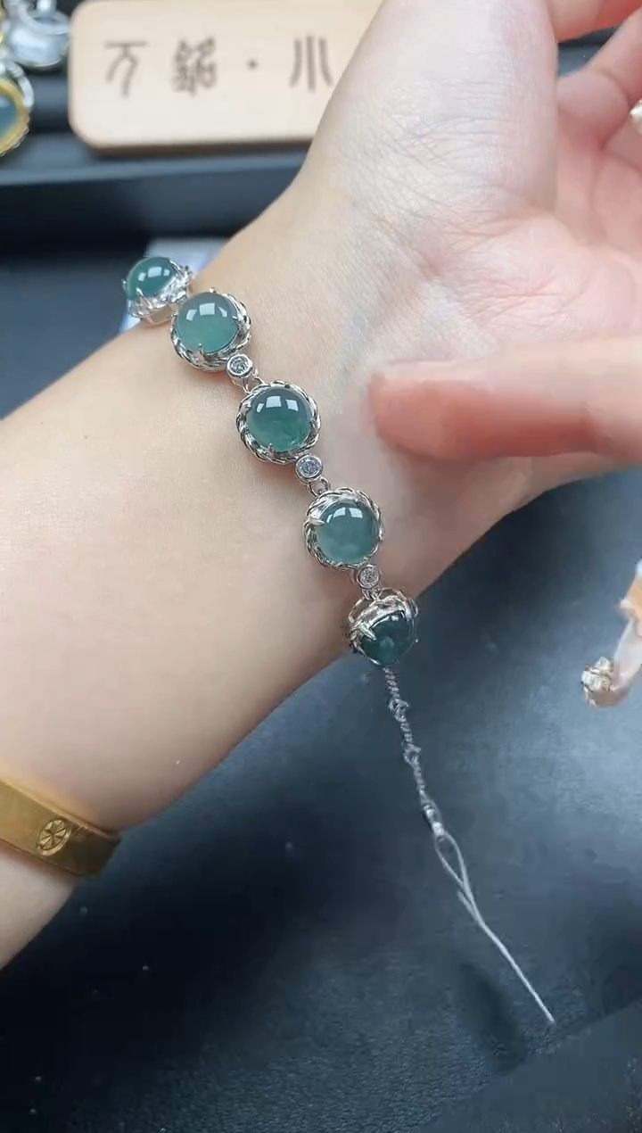 翡翠戒指银S925镶嵌551-9