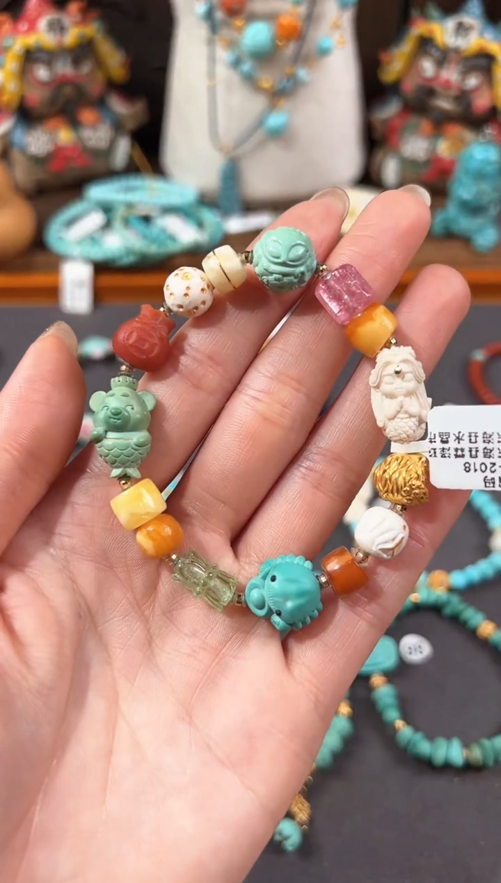 【闪购商品】绿松石手链18K金镶嵌绿松石手链