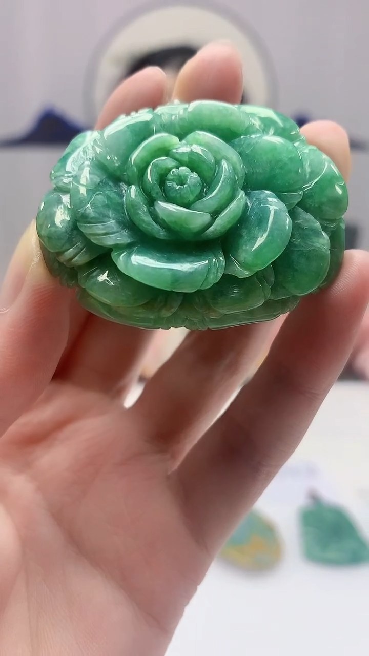 【闪购商品】定制翡翠未镶嵌4852zm-毛货挂件花牌69