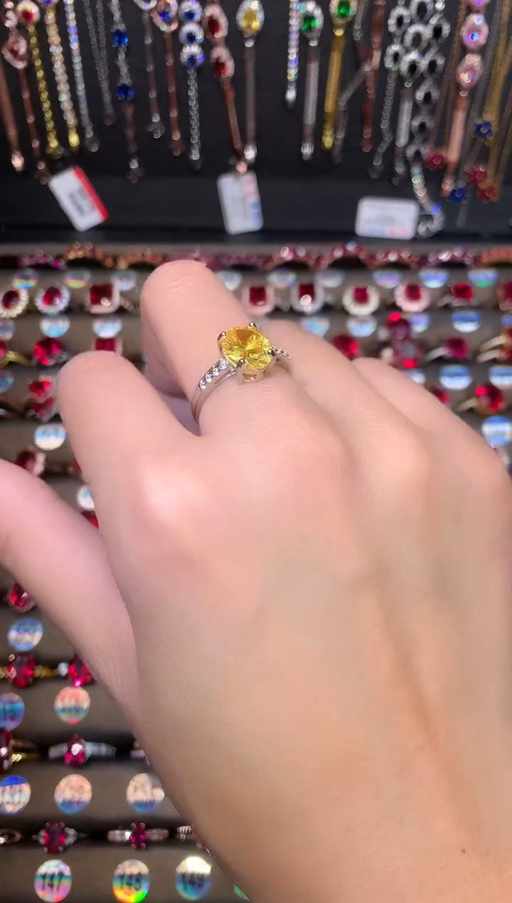 【闪购商品】水晶戒指银S925镶嵌银色