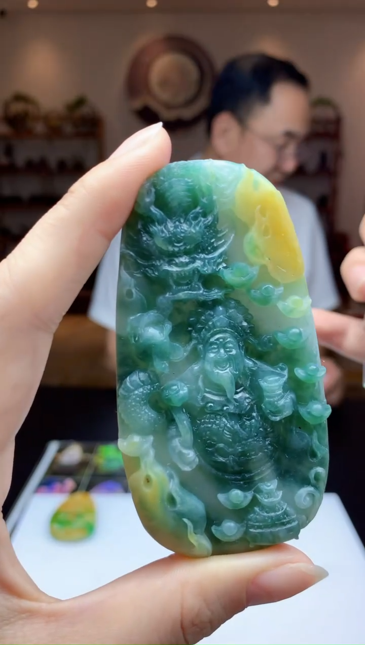 定制翡翠未镶嵌丽*1087ry-毛货挂件