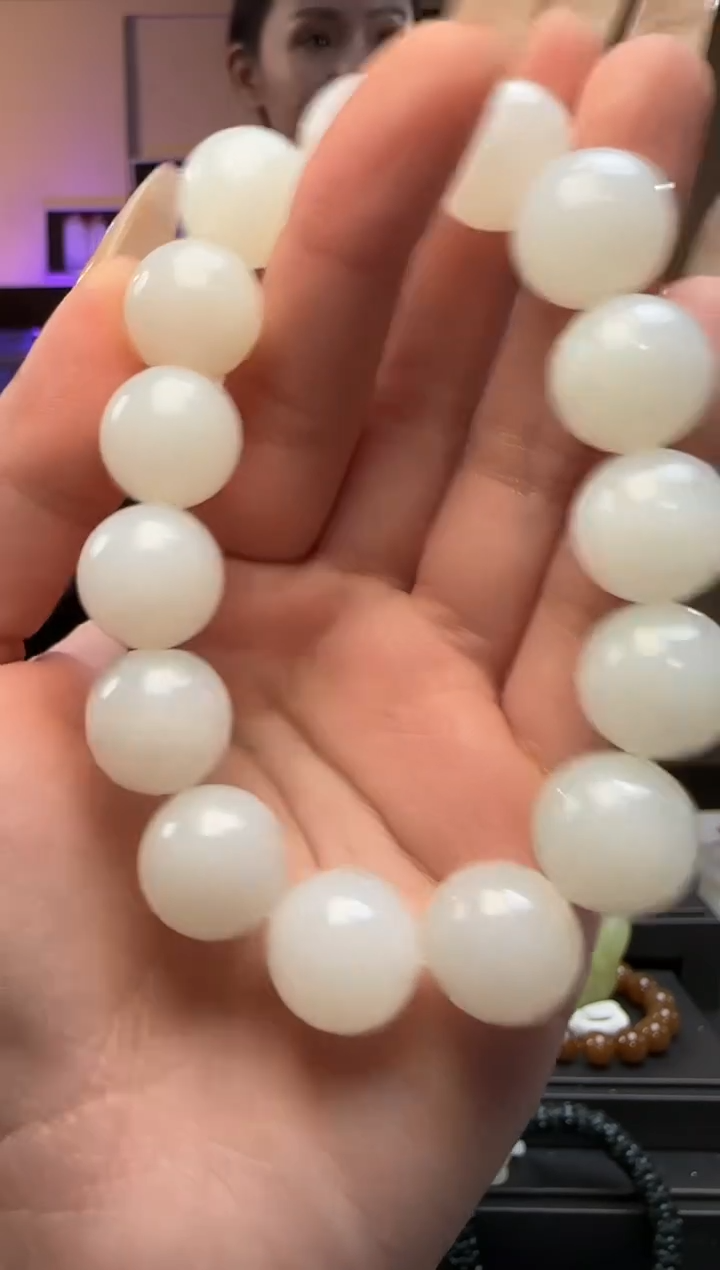 【闪购商品】和田玉白玉圆珠未镶嵌手串