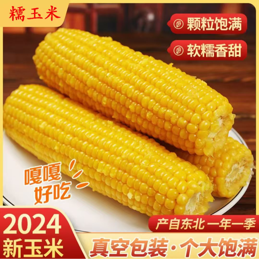 粉丝试吃3棒+7棒东北黄糯玉米带箱6.2-6.8斤单只290g以上有运费险