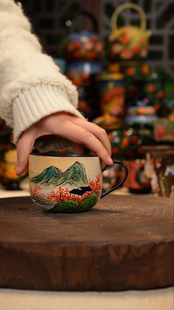 紫砂油画手绘釉下彩