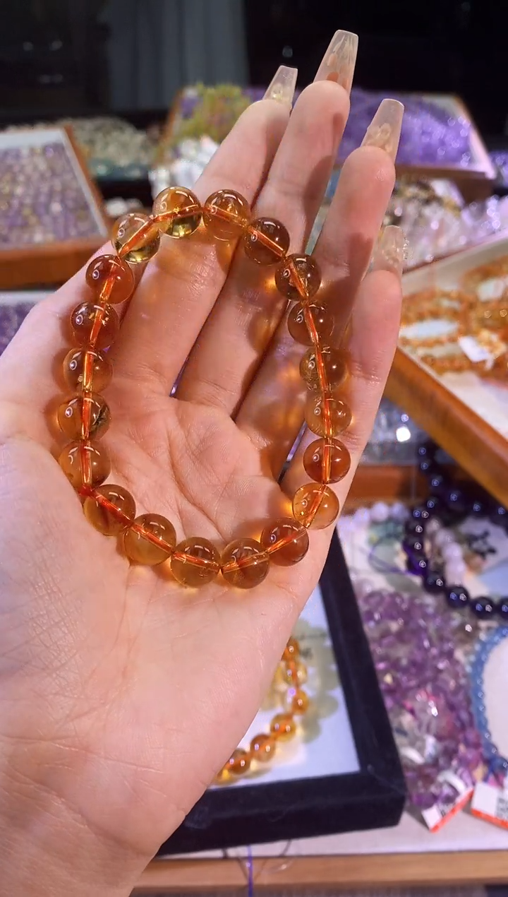 【闪购商品】水晶手链未镶嵌特级黄塔晶10mm+