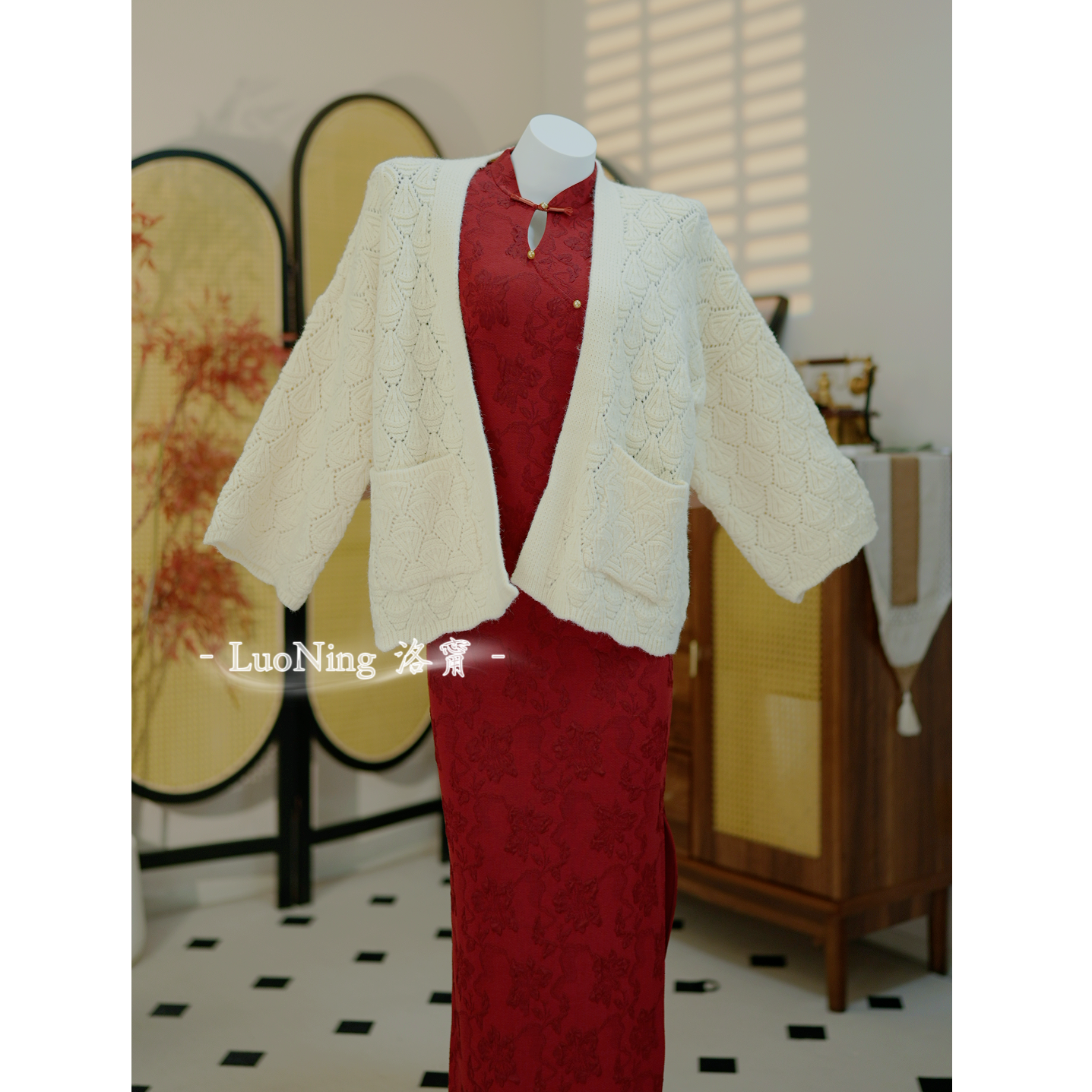 【秋意浓】超软厚实外搭针织开衫外套米白色百搭款秋冬针织外套