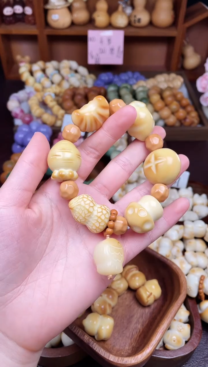 手串菩提根/象牙果Q象牙果全家福+猴头星星设计款手捻