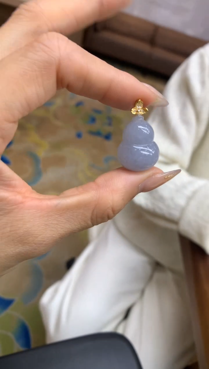 【闪购商品】翡翠颈饰18K金镶嵌葫芦