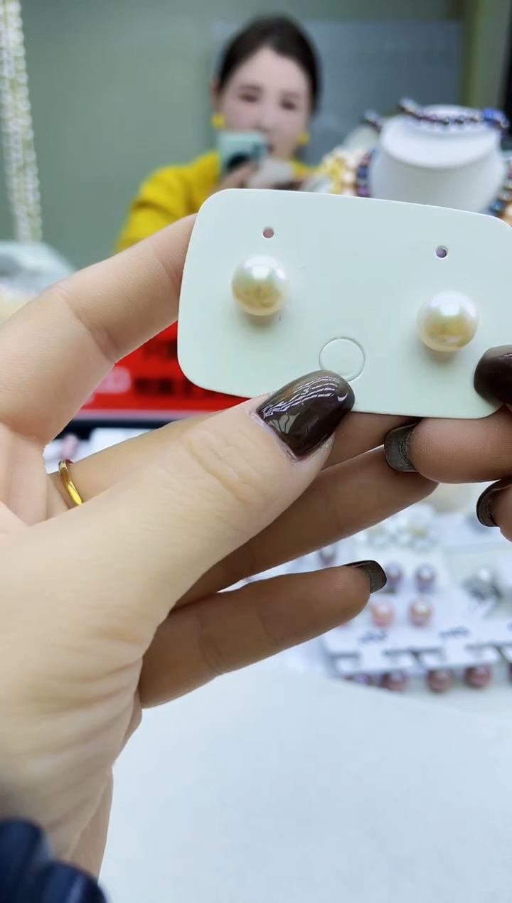 未镶嵌耳饰淡水珍珠白色系 