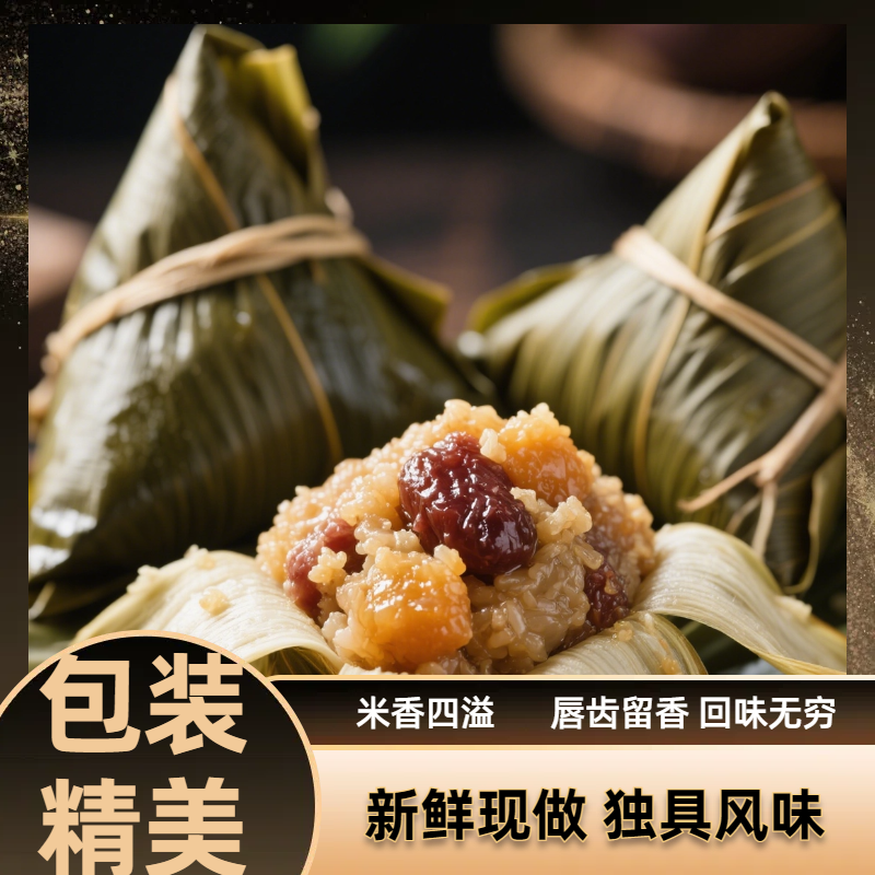 纯手工制作粽子蜜枣粽山东特产手工地锅粽子23个蜜枣地锅棕