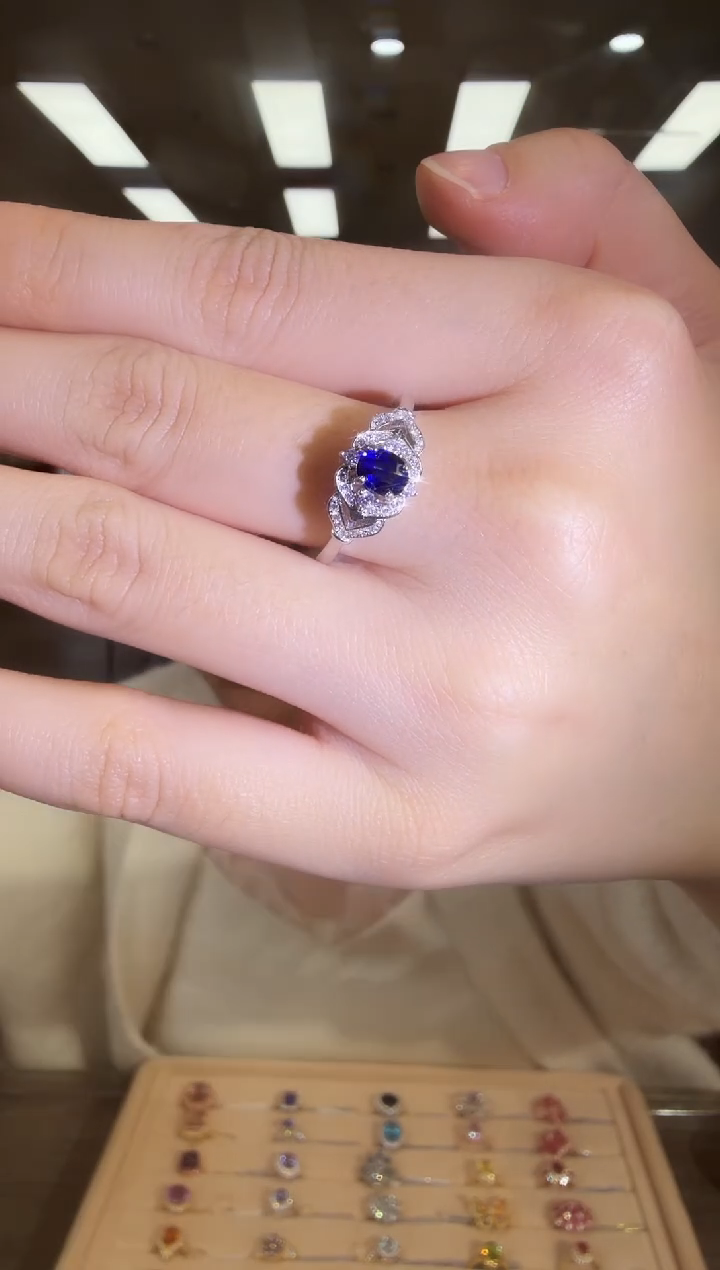 戒指蓝宝石银S925镶嵌09