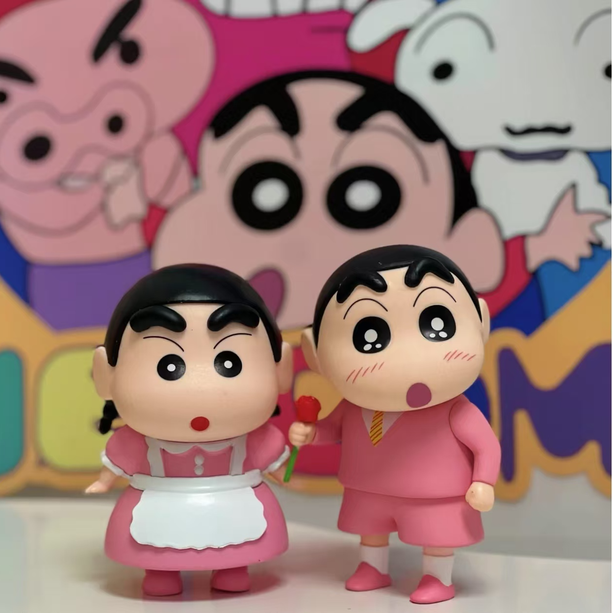 西装小新与女仆小新绝配蜡笔小新潮玩车载摆件组合摆件生日礼物