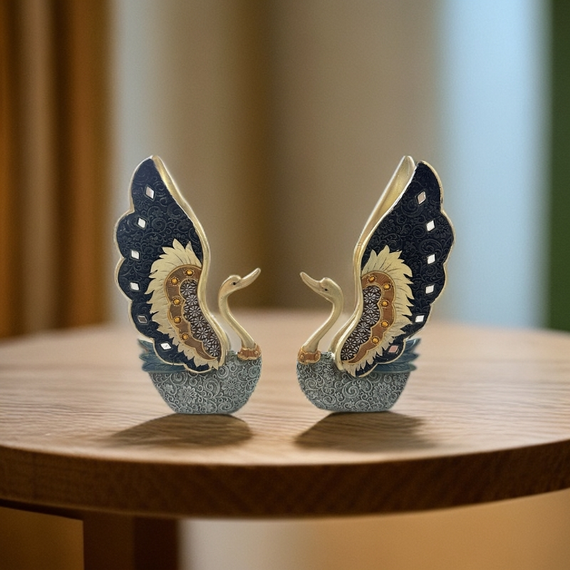 创意天鹅北欧轻奢工艺品微瑕