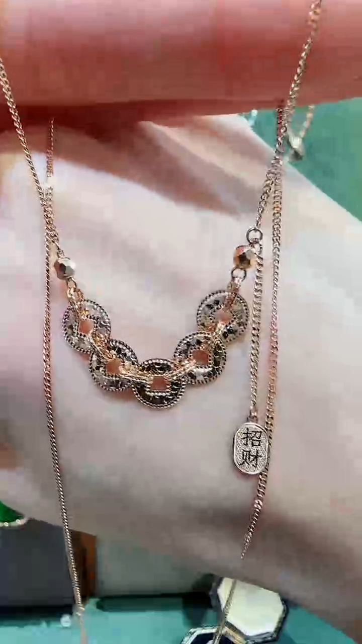 【闪购商品】18K金套链18K金爆闪铜钱套链